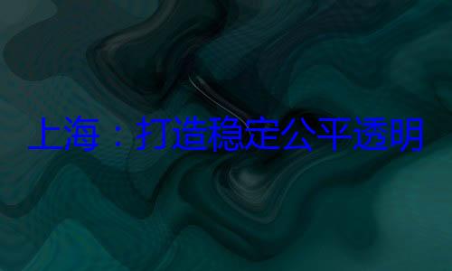 上海打造明的营商环境稳定公平透